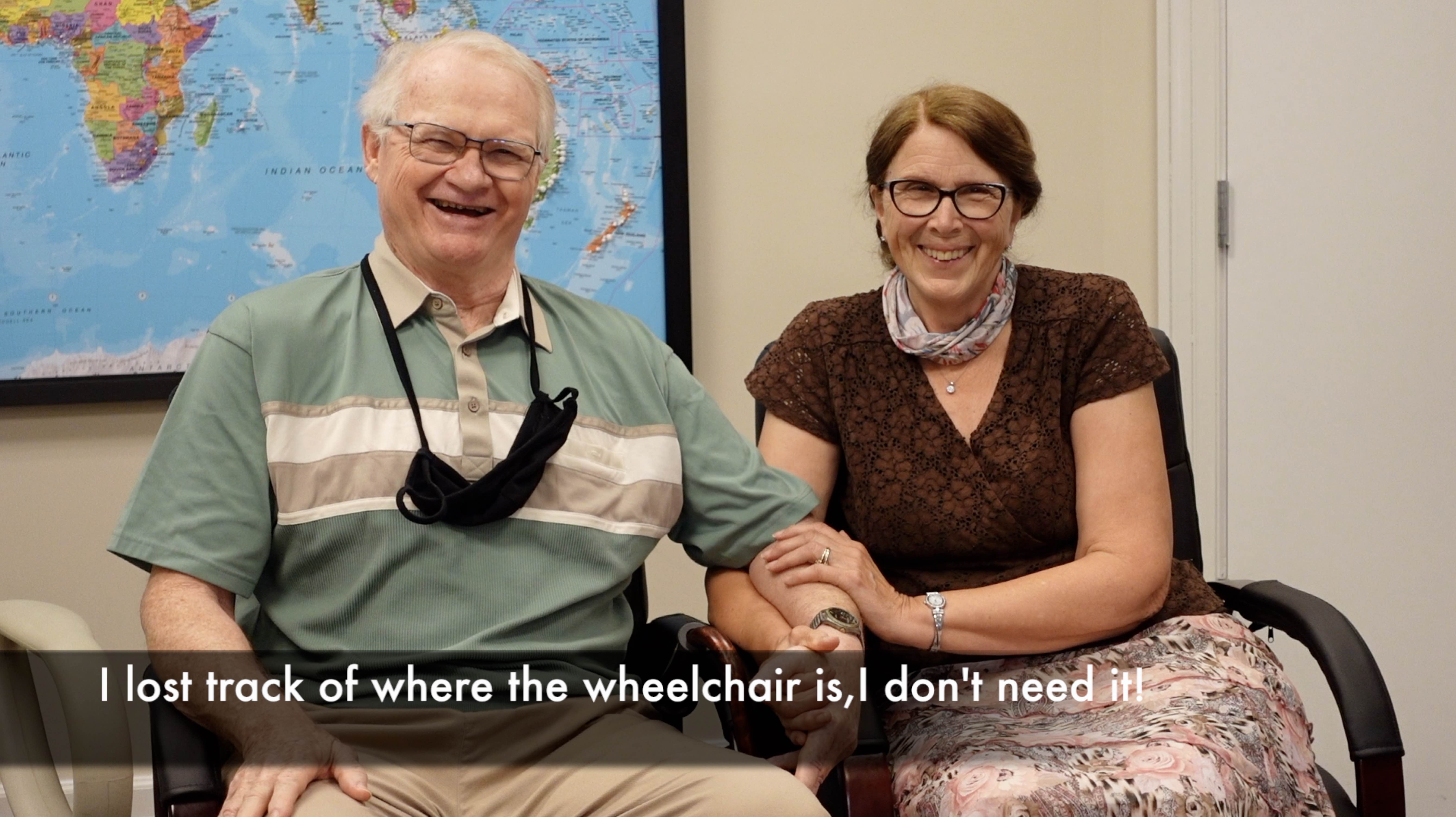 “I lost track of where the wheelchair is, I don’t need it!” after treatment by Edward Tobinick, M.D.