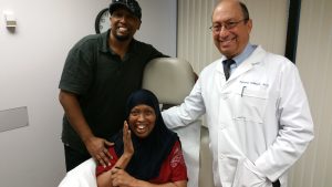 Patient from Somalia, with her son and Dr. Tobinick, at the INR Boca Raton, June 1, 2015, minutes after treatment.